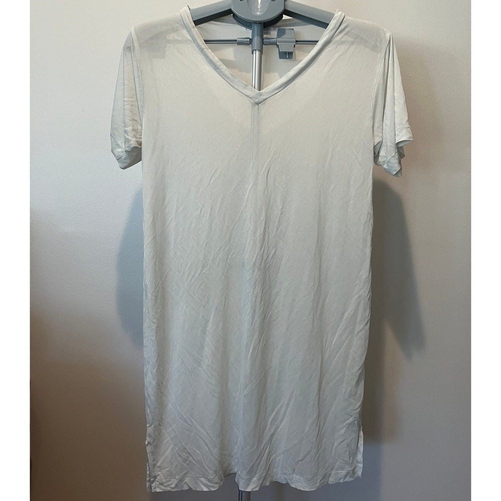 VTG WinterSilks S 100% Pure Silk V-Neck Short Sleeve Sleep Shirt Tunic Nightgown